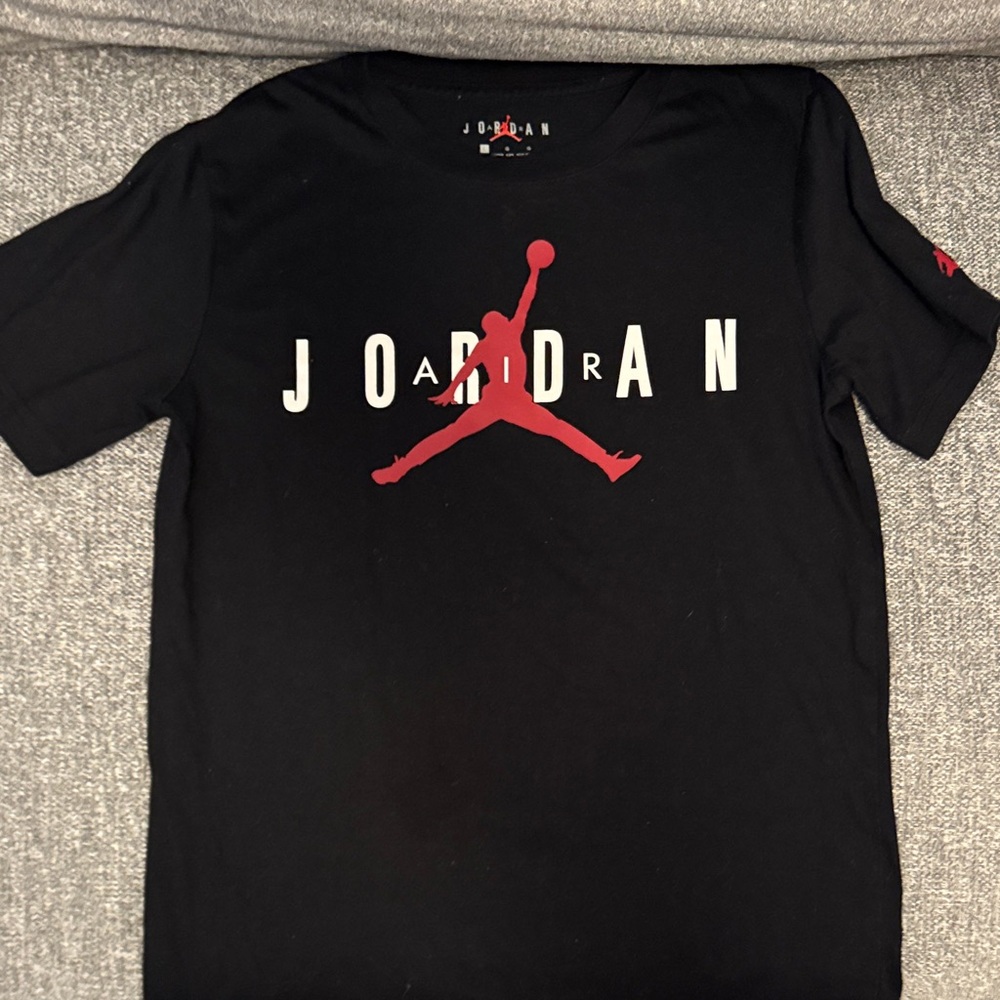 Jordan Black Tee with Red Jumpman Logo